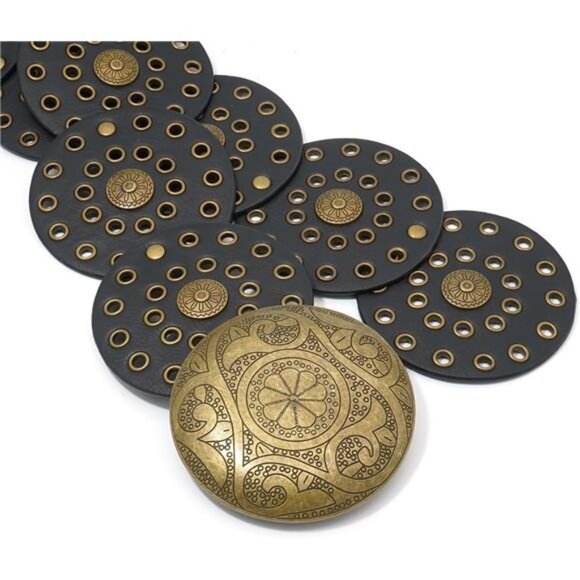 Wide Disc Western Leather Waist Belt Boho Cowgirl Concho Rodeo Texas Ranch Horse - Picture 5 of 7